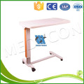 Movable adjustable hospital over bed table